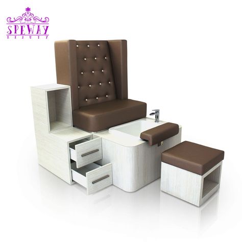 modern pedicure chair of nail salon furniture Diy Pedicure Platform Salon Ideas, Pedicure Platform, Pedicure Section In Salon, Pedicure Seats Spa Chair, Pedicure Chair Platform, Pink Pedicure, Nail Salon Furniture, Pedicure Station, Beauty Salon Furniture