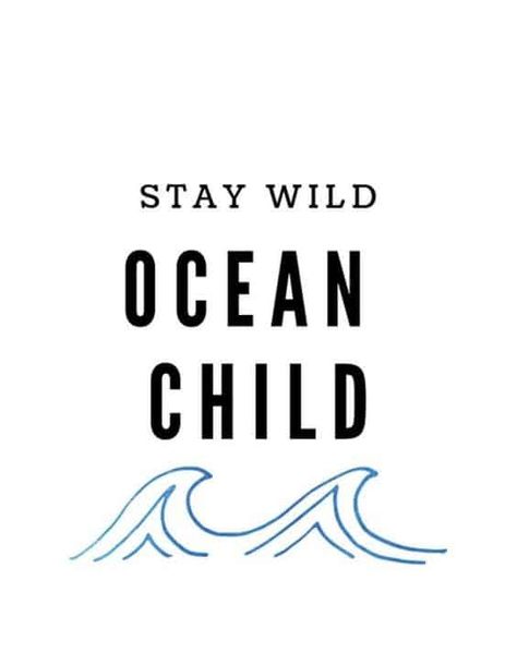 Bedroom Printables, Stay Wild Ocean Child, Summer Beach Quotes, Summer Captions, Sea Quotes, Etsy Quotes, Ocean Quotes, Printable Wall Decor, Beach Quotes