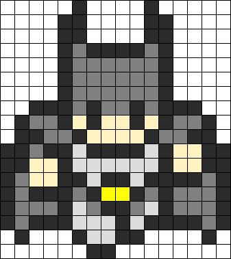 Batman Perler Bead Pattern / Bead Sprite Dc Perler Bead Patterns, Perler Beads Ideas, 3d Pokemon, Kandi Cuffs, Fuse Bead Patterns, Art Perle, Pony Bead Patterns, 8bit Art, Perler Bead Templates