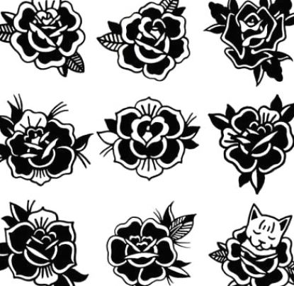 School Sketches, Leg Tats, Old School Rose, Traditional Tattoo Drawings, Rose Tattoo Stencil, Rose Ideas, Tato Tradisional, Traditional Black Tattoo, Club 33