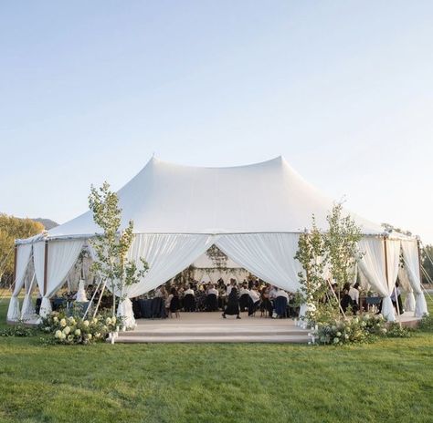 Pole Tent Wedding, Outdoor Tent Wedding, Dream Wedding Decorations, Tent Reception, Jackson Hole Wyoming, Wedding Tent, Wedding Set Up, Marquee Wedding, Coastal Wedding