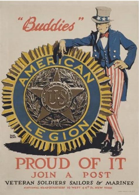 American Legion ~ Adolph Treidler American Legion Auxiliary, Marine Veteran, American Legion, Patriotic Quilts, Retro Poster, Vintage Posters, Soldier, History, Fictional Characters