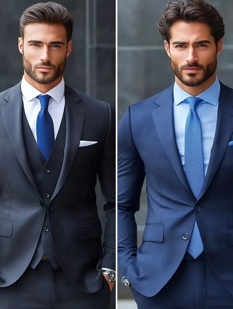 Two shades of sophistication. Which blue suits your style? Whether it's the deep charcoal or the vibrant navy, SuitCentury has your perfect fit. 

#SuitCentury #TailoredToPerfection #MensStyle #SuitUp #TouchOfBlue #StyleEssentials #MenInStyle #FashionForward Blue Suits, Suit Up, Suit Style, Marketing Strategy Social Media, Blue Suit, Style Blog, The Deep, Fashion Essentials, Online Branding