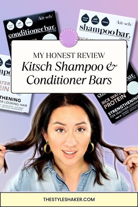 My Honest Review of the Kitsch Rice Water Shampoo and Conditioner Bars Kitsch Shampoo Bar, Rice Water Shampoo, Acv Rinse, Shampoo And Conditioner Bars, Conditioner Bars, Shampoo Bars, Rice Water, Conditioner Bar, Solid Shampoo