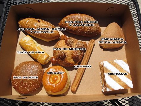 types of pan dulce Mexican Baking, Mexican Breads, Mexican Bakery, Honduran Recipes, Mexican Sweets, Mexican Pastries, Baking Station, Baking Shop, Portland Food