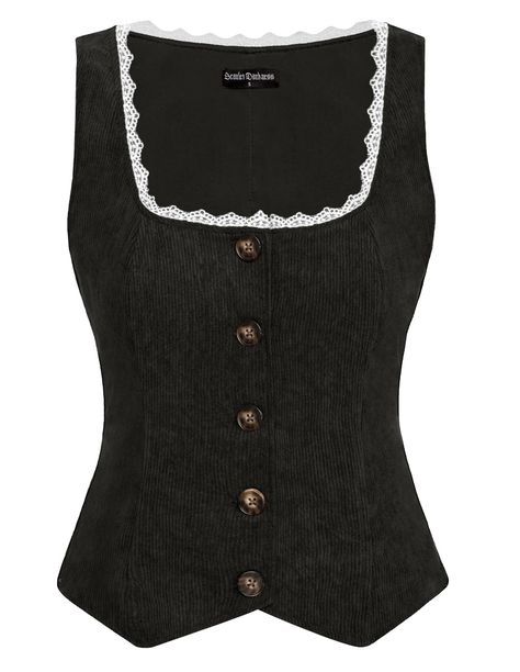 PRICES MAY VARY. SOFT CORDUROY FABRIC: The women renaissance vest with high-quality corduroy adds texture and depth to your ensemble. It serves as an ideal layering piece provides warmth and comfort during the cooler months VINTAGE INSPIRED DESIGN: The women pirate vest featuring a timeless button-down front and delicate lace trim for a touch of Victorian charm FLATTERING FIT: This vintage vest top boasts a form-fitting design that hugging your curves in all the right places while providing a co Vest Dark Academia, Noir Clothing, Corduroy Corset Top, Modern Victorian Style Clothing, Button Up Corset Outfit, 2000s Witchy Fashion, 50s Fashion For Women Casual, Vest Corset, Pirate Vest