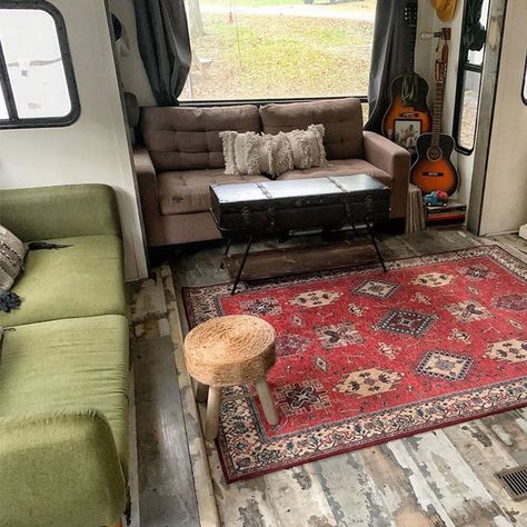 6 Best RV, Van and Camper Rugs | Ruggable Blog Rv Rugs Indoor, Camper Rugs, Camper Rugs Indoor, Rv Outdoor Rug, Replacing Rv Flooring, Under Table Rugs, Rose Gold Rug, Rv Living Room, Red Persian Rug