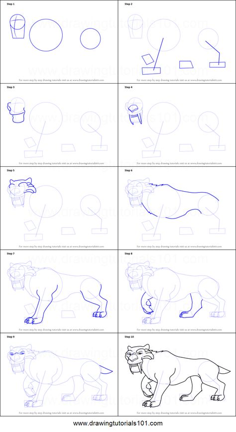 How to Draw Diego from Ice Age printable step by step drawing sheet : DrawingTutorials101.com Animating Tips, Corgi Wallpaper, Dog Drawing Tutorial, Chalkboard Art Quotes, Corgi Drawing, Cat Drawing Tutorial, Corgi Dogs, Corgi Art, Cartoon Drawings Of Animals