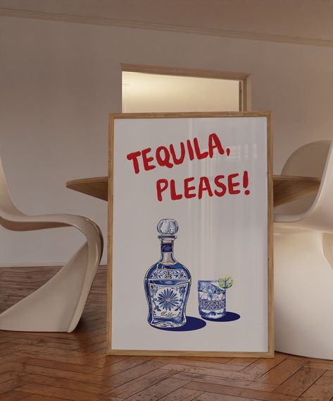 Tequila Print Wall Art Bar Cart Aesthetic Apartment Decor Digital Printable Wall Art Instant Download Art Poster Alcohol Poster - Etsy Tequila Poster Design, Tequila Art, Bar Cart Aesthetic, 818 Tequila Poster, Vintage Tequila Poster, Cart Aesthetic, Tequila Print, Trendy Alcohol Wall Art, Aesthetic Apartment Decor