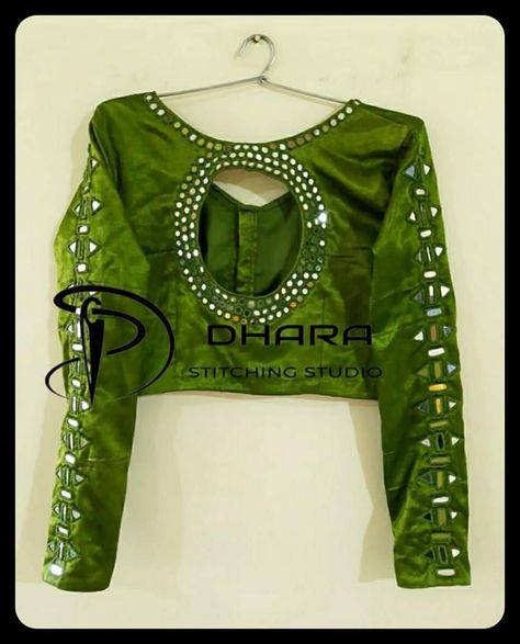 Mirror Sleeves Design, Mirror Work Sleeve Design, Western Blouses, Bavariya Work, Lehenga Designs Latest, Mirror Blouse, Letter Tattoo, Mirror Work Blouse Design, Blouse Designs High Neck