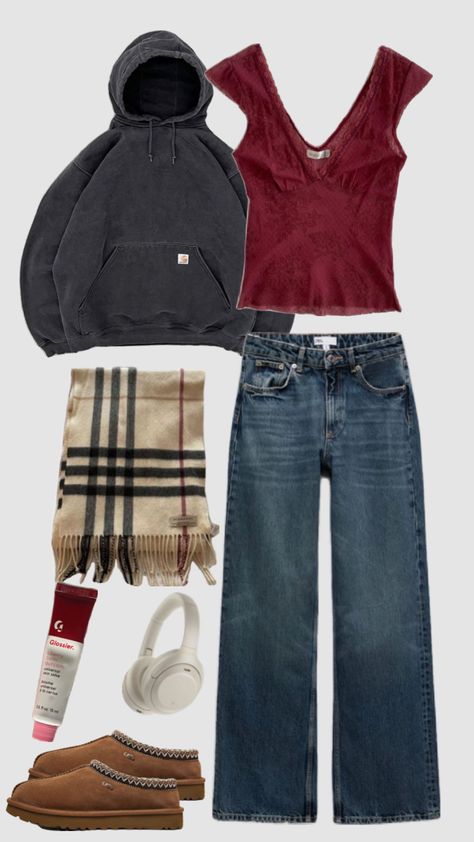 #fall #autumn #aesthetic Fall Autumn Aesthetic, Scarf Autumn, Outfit Red, Red Scarf, Downtown Girl, Autumn Aesthetic, Cute Everyday Outfits, Outfit Inspo Fall, Mode Inspiration