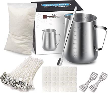 Amazon.com: Candle Making Kit Supplies, Soy Wax DIY Candle Craft Tools Including Candle Make Pouring Pot, Candle Wicks, Wicks Sticker, 3-Hole Candle Wicks Holder, Natural Soy Wax and Spoon : Everything Else Melted Candle, Diy Candle Making Kit, Candle Wicks, Soap Making Kits, Candle Kits, Candle Crafts Diy, Candle Making Business, Soy Candle Making, Candle Making Kit