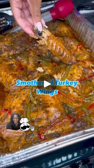 Turkey Wings For Thanksgiving, How To Cook Turkey Wings, Smoother Turkey Wings, Baked Turkey Wings Oven Recipe, Turkey Wings Recipe Smothered, Smothered Turkey Wings In Oven, Smothered Turkey Wings Soul Food, Turkey Wings Recipe Soul Food, Cajun Turkey Wings