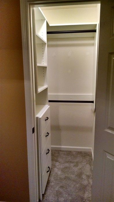 Walk In Bedroom Closet, Walk In Bedroom, Small Deep Closet, In Bedroom Closet, Bedroom Closet Organization, Narrow Closet, Small Closet Organization Bedroom, Deep Closet, Small Walk In Closet