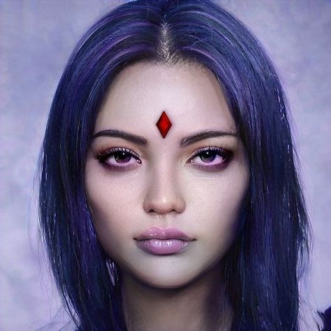 Raven Makeup Ideas, Raven Fan Art Titans, Raven Fanart Teen Titans, Raven Cosplay Teen Titans Go, Raven Ttg Makeup, Raven Halloween Costume, Raven Teen Titans Go Fanart, Jinx Teen Titans, Raven Costume