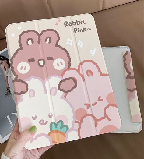 Ipad Essentials, Cute Ipad Cases, Custom Ipad, Ipad Accessories, Pink Rabbit, Bunny Designs, Cute Teddy Bears, Ipad Air 2, Ipad Cover