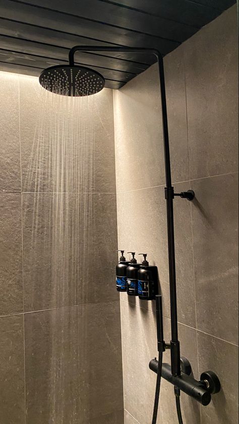 Dark Sophisticated Bathroom, Self-care Aesthetic Dark, Evening Shower Aesthetic, Shower Asthetic Picture, Cold Showers Aesthetic, Shower Esthetics, Shower Pic Aesthetic, Dark Skincare Aesthetic, Shower Aesthetic Dark