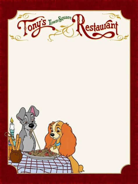 The Lady and the Tramp: Free Printable Notebook. Lady And The Tramp Dinner, Lady And The Tramp Party, Lady And The Tramp Birthday, The Lady And The Tramp, Disney Journal, Lady And Tramp, Disney Project Life, Disney Frames, Disney Dinner