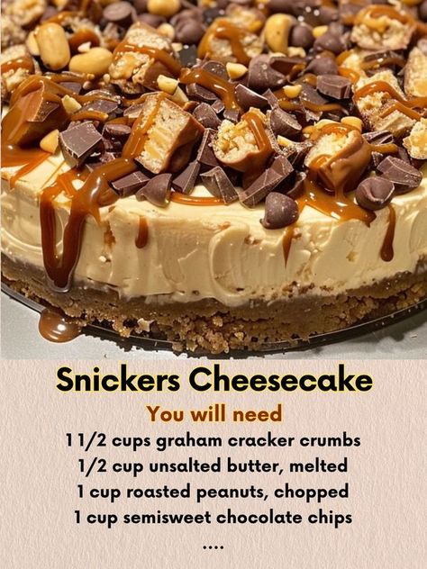 Cheesecake Water Bath, Snickers Cheesecake, Homemade Biscuits Recipe, Biscuits Recipe, Homemade Biscuits, Hot Dishes, Caramel Recipes, Cream Cheese Recipes, Cheesecake Bars