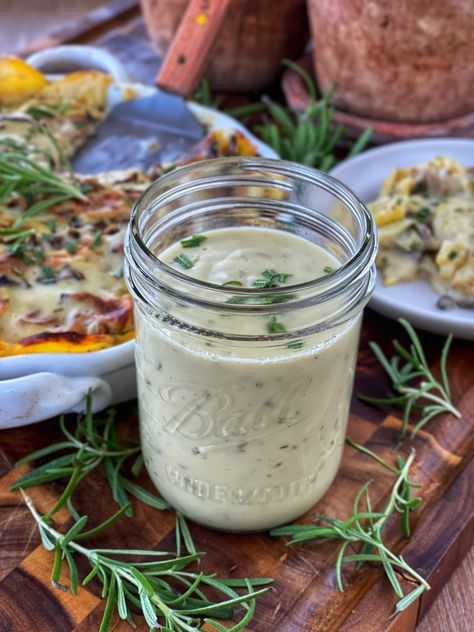 Plantiful Kiki, Greek Tzatziki Sauce, Rosemary Sauce, Dairy Free Alfredo Sauce, Greek Tzatziki, Chicken Gyro Recipe, Tzatziki Sauce Recipe, Gyro Recipe, Garlic Cream Sauce