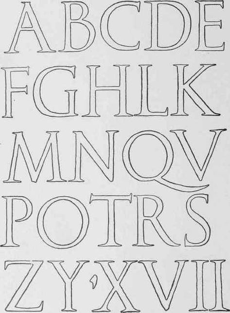 Classic Roman Letters Roman Lettering, Fancy Roman Numerals Fonts, Roman Alphabet Letters, Roman Font Alphabet, Roman Capitals Calligraphy, Roman Font Typography, Roman Numeral Font, Greek Letters Font, Times New Roman Font Alphabet