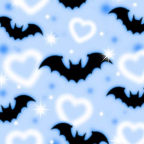 Blue Bat Aesthetic, Halloween Blue Aesthetic, Blue Halloween Background, Halloween Wallpaper Blue, Blue Halloween Wallpaper, Blue Halloween Aesthetic, Barbie Backgrounds, Scene Core Wallpaper, Scene Icons