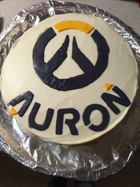 Overwatch cake for Auron's 12th! #overwatch #overwatchcake Overwatch Cake, How To Make Cake, Birthday Cake, Cake, Birthday