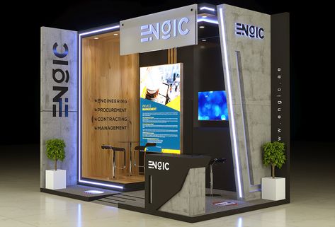 ENGIC en Behance Small Booth Design, Basic Animation, Small Shop Design, Booth Design Exhibition, Small Booth, Event Booth Design, Exhibition Stall Design, I Am Confident, Architecture Exhibition