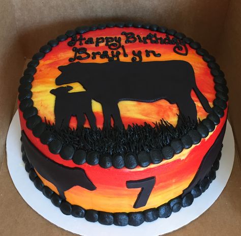 Cow and calf cake #cakedecorating #cows #farmcake Cattle Cake, Holy Cow Cake, Cow Birthday Cake, Cowboy Birthday Cakes, Farm Birthday Cakes, Cow Cake, Cow And Calf, Cow Cakes, Silhouette Cake