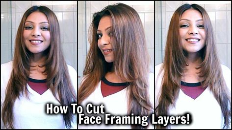 Long Hair Diy, Face Framing Hair, How To Cut Your Own Hair, Framing Layers, Makeup Hacks Beauty Secrets, Diy Haircut, Face Framing Layers, Long Layered Haircuts, Athletic Hairstyles