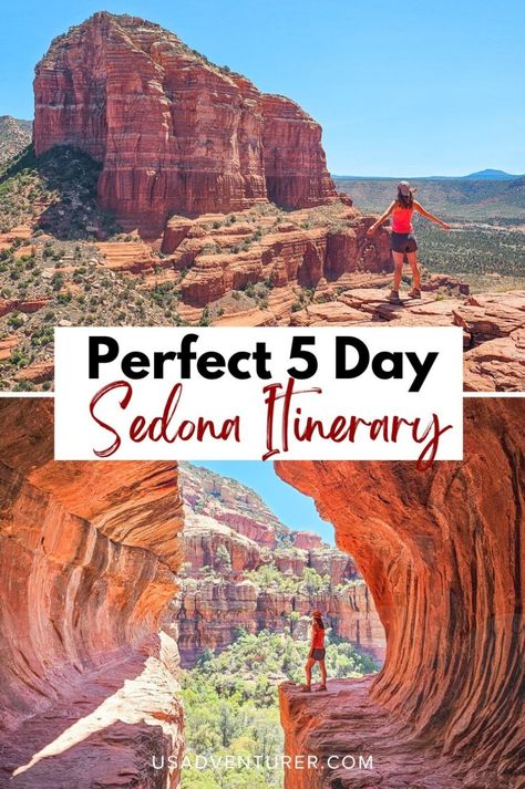 Plan your Arizona road trip with our 5 day Sedona itinerary! Packed with trails, jeep tours, and stunning viewpoints, this guide is a must for Arizona hiking enthusiasts. Explore hidden gems, state parks, and must-see places in one of the most beautiful US destinations. Add Sedona to your Arizona bucket list and Southwest travel plans for an unforgettable adventure that belongs on your USA bucket list. Sedona Itinerary, Sedona Arizona Travel, Arizona Bucket List, Arizona Travel Guide, Southwest Travel, Visit Sedona, Long Weekend Trips, Usa Bucket List, Mountain Destinations