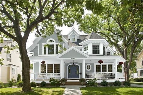 Look at the paint color combination I created with Benjamin Moore. Via @benjamin_moore. Body: Puritan Gray HC-164; Trim: Iced Cube Silver 2121-50; Door: Hale Navy HC-154. Newburyport Blue, Exterior Paint Combinations, Woodlawn Blue, Benjamin Moore Exterior, House Paint Color Combination, Color Combinations Paint, Hale Navy, Exterior House Paint Color Combinations, Paint Combinations