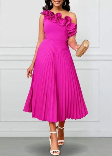 Derby Dresses And Hats Outfit, Hot Pink Dress Outfit, Light Blue Bodycon Dress, Pink One Shoulder Dress, Kentucky Derby Dress, Pink Dress Outfits, Derby Outfits, Fuschia Dress, Blue Bodycon Dress