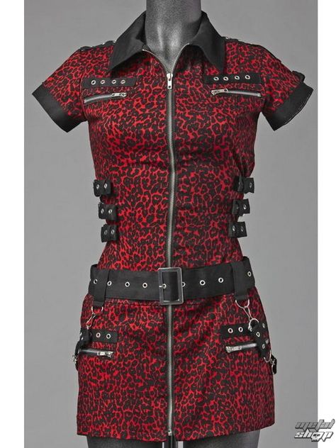 Mall Goth Aesthetic, Red Leopard Print, Red Leopard, New Rock, Goth Aesthetic, Alt Fashion, Mall Goth, Alternative Outfits, Leather Outfit