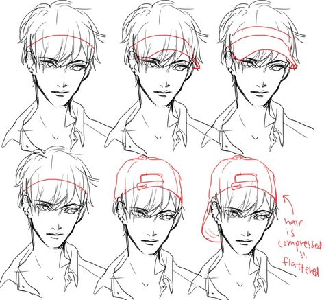 How to draw a visor and backwards cap Mata Manga, Cap Drawing, Hat Drawing, How To Draw Anime, Draw Anime, Arte Inspo, Dessin Adorable, Anime Drawings Tutorials, Drawing Clothes