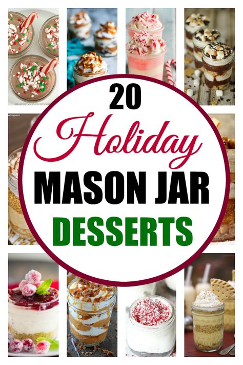 Christmas Desserts In A Jar, Christmas Parfait Ideas, Canning Jar Desserts, Christmas Dessert In A Cup, Mason Jar Christmas Desserts, Individual Desserts Christmas, Christmas Cake In A Jar, Mason Jar Lid Desserts, Desert In A Jar No Bake