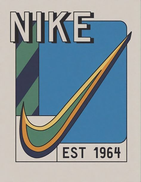 Old Nike Posters, Nike Framed Poster, Old Nike Aesthetic, Vintage Nike Logo, 2000s Wallpaper, Nike Poster, Kandinsky Art, Iphone Dynamic Wallpaper, Nike Design