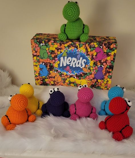 Nerds Inspired Stuffy - Etsy Sour Patch Crochet, Crochet Nerds Candy, Kids Toys Crochet, Crochet Things For Teachers, Funny Crochet Blanket, One Direction Crochet Ideas, Crochet Ideas For Birthday Gifts, Friendship Crochet Ideas, Bf Crochet Gifts