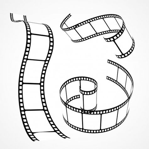 Film Strip Drawing, Film Reel Drawing, Strip Drawing, Film Drawing, 3d Film, Film Tape, Movie Reels, 3d Vector, Film Roll