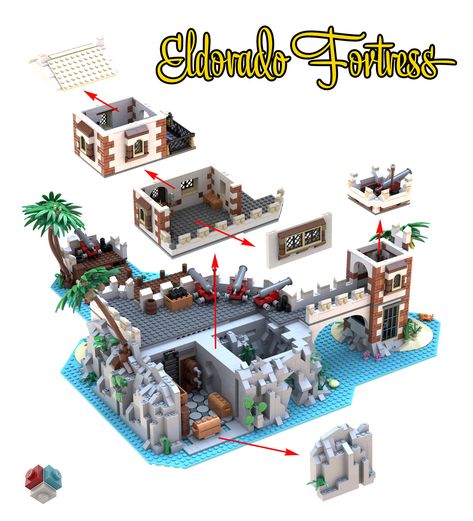 https://flic.kr/p/2jouYRs | LEGO Eldorado Fortress MOC | Custom Imperial Fortress model by Jorstad Designs, LLC. Instructions and details available at www.jorstad-designs.com. Lego Pirate Ship, Pirate Lego, Lego History, Lego Design Ideas, Lego Tree, Lego Pirates, Lego Chima, Lego Truck, Micro Lego