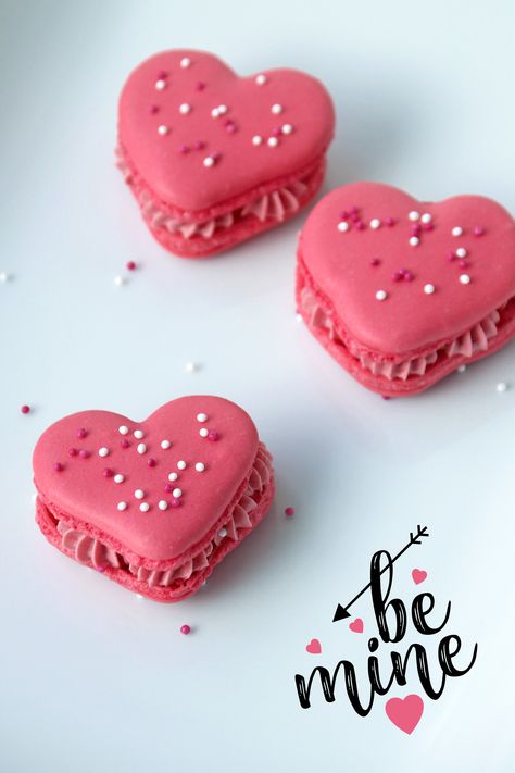 Heart Shaped Macarons, Shaped Macarons, My Valentine, Valentine Heart, Macaroons, Be My Valentine, Macarons, Cranberry, Heart Shapes