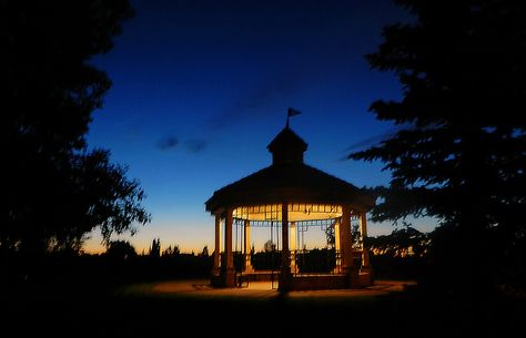 Gazebo at Night, via Flickr. Gazebo At Night, Twisted Games, Garden Gazebo, The Darkness, My House, Happy Place, Happy Places, At Night, Gazebo