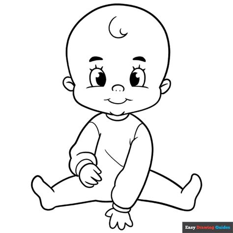 Free Baby Coloring Page for Kids Preschool Creative Art, Easy Drawing Guides, People Coloring Pages, Baby Coloring Pages, Free Printable Coloring Sheets, Drawing Guides, Kids Print, Coloring Sheets For Kids, Printable Coloring Sheets