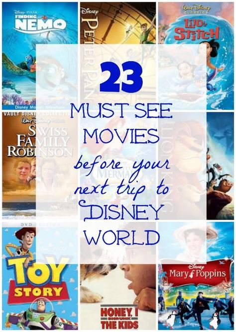 Excellent list of movies to see before going to Walt Disney World in Florida!  Covers films that link to the park rides and attractions -- great for family movie nights! Disney Watch List, Must See Movies, Disney Hacks, Disney Movies List, Travel Disney, Disney Countdown, Disney Movie Night, Florida Holiday, Trip To Disney World