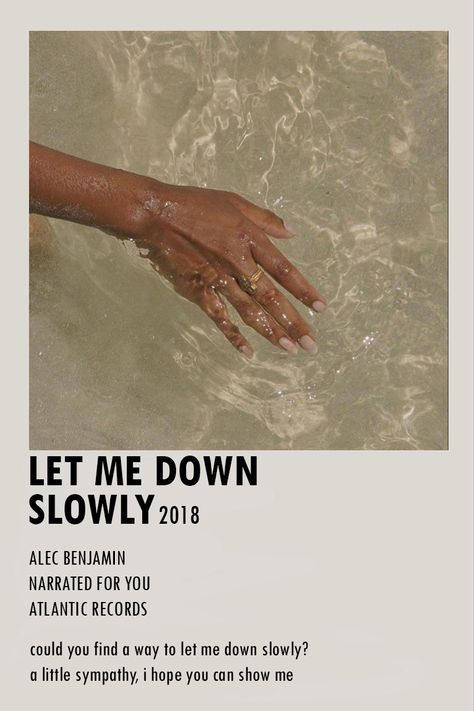 Alec Benjamin Let Me Down Slowly, Let Me Down Slowly Wallpaper, Aesthetic Song Posters Polaroid, Alec Benjamin Poster Vintage, Vintage Song Posters, Alec Benjamin Songs, Aesthetic Song Posters, Alec Benjamin Poster, Song Covers Aesthetic