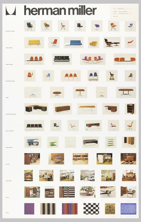 Catalog Design Layout, Furniture Graphic, Data Design, Typography Layout, Catalog Design, Herman Miller, Modern Graphic Design, Mid Century Modern Design, 로고 디자인