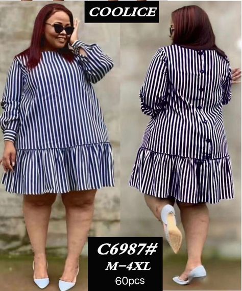 Chiffon Shirt Gown Styles, Dress For Big Size Woman, Casual Gown, Dress For Chubby Ladies, Dope Fashion Outfits, Plus Size Business Attire, Plus Size Peplum Dress, Shirt Gown, Cute Professional Outfits