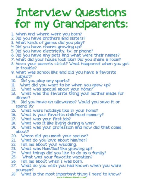 Family History Projects, Family History Book, Trendy Family, Personal History, Family Genealogy, History Projects, Ideas Family, Grandparents Day, Interview Questions