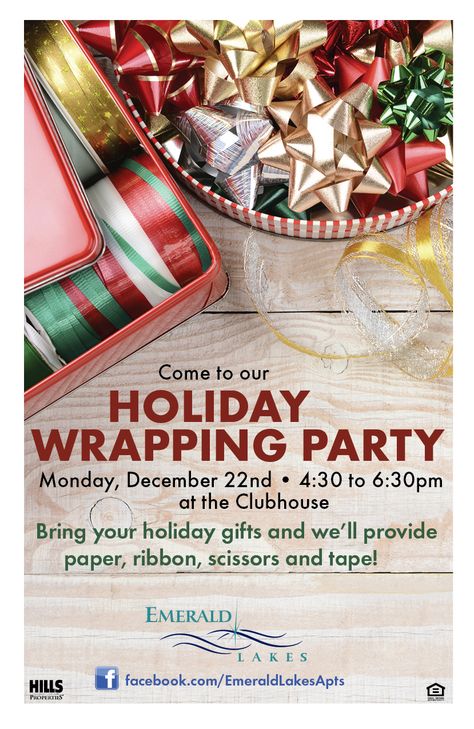 EL invited residents to a holiday wrapping party where they could enjoy other residents' presence and wrap gifts! Resident Events Ideas Apartments, Country Club Events, Christmas Classroom Treats, Resident Retention, Resident Events, Christmas Party Ideas, Classroom Treats, Holiday Wrapping, Winter Event