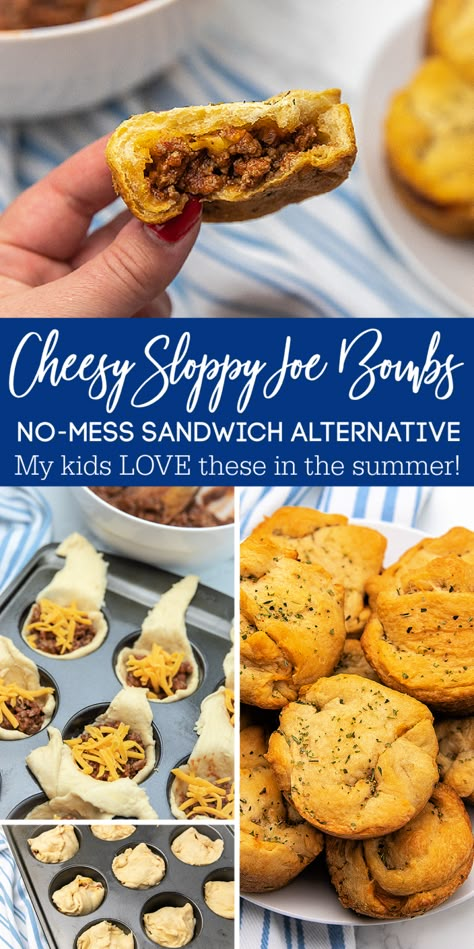 Sloppy Joes Biscuits, Joe Sandwich, Painting Activity For Kids, Pillsbury Crescent Recipes, Pillsbury Biscuit Recipes, Cheesy Sloppy Joes, Crescent Roll Appetizers, Easy Crescent Rolls, Sloppy Joes Sandwich